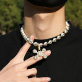 Chains Metal Wind Diamond Necklace Gold Plated Hip Hop St. Valentine's Spectrum