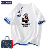 Nasa T Shirt Short-Sleeved T-Shirt Men'S Summer Trendy Loose Casual Cotton T-Shirt