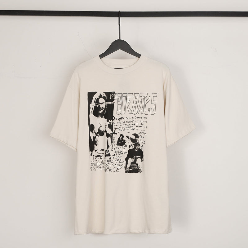ERD T Shirts Cartoon Print Loose-Fitting Casual T-shirt Men
