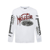 HS long-sleeve T-shirt graffiti portrait print loose version casual long sleeve