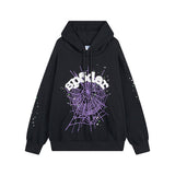 Sp5der Hoodie Spider Web Puff Print Leisure