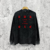Purple Brand Distressed Long Sleeve Shirt Fashion Distressed Loose Long-sleeved Top