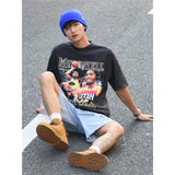 Basket Ball Star T Shirt Basketball Donovan Mitchell Washed Distressed Printed T-shirt Vintage Cotton Short Sleeve