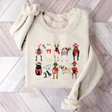 Autumn and winter new round collar Christmas sheep pattern