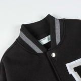 Off White Jacket Spring and Autumn OW Moon Letter Pattern Baseball Jacket Jacket