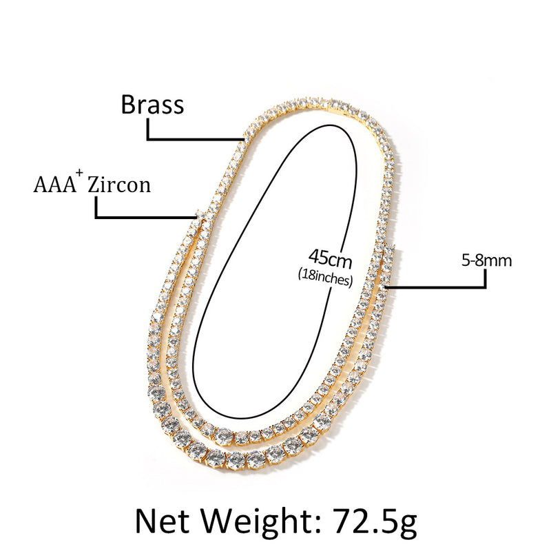Chains Zircon Clavicle Chain Hip Hop Design Sense ins Royalty Spectrum