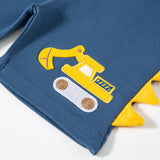 Boy Shorts Summer Children's Cartoon Three-Dimensional Shorts Embroidered Excavator Knitted Boys' Cropped Pants
