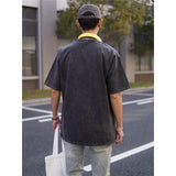 Basket Ball Star T Shirt Basketball Washed Distressed James Harden Printed T-shirt Retro Short Sleeve Cotton