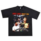 Basket Ball Star T Shirt Mikey Williams Washed Distressed T-shirt Short Sleeve Loose