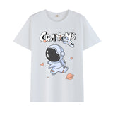 Basketball Sports T Shirt Summer Astronaut Short Sleeve T-Shirt Men And Women Loose