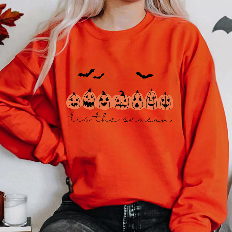 Happy Halloween Pumpkins Tis The Season Print Sweatshirts