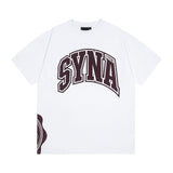 Synaworld T Shirts central cee Short Sleeve Classic Letter Print Loose Casual T-Shirt