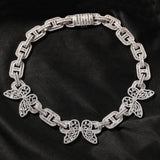 Chains Zircon Butterfly Pig Nose Necklace ins Wind Spectrum Royalty