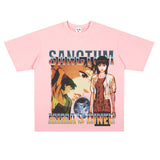 Film Star T Shirt Loose American Retro Street Cotton T-shirt for Men and Women