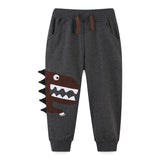 Boy Pants Children's Sport Pants Cotton Autumn Boy Sweater Pants Cartoon Embroidered Dinosaur Crawler
