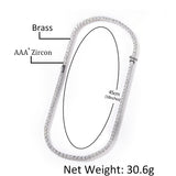 Chains Hip Hop Necklace 4mm Spring Buckle with Diamonds