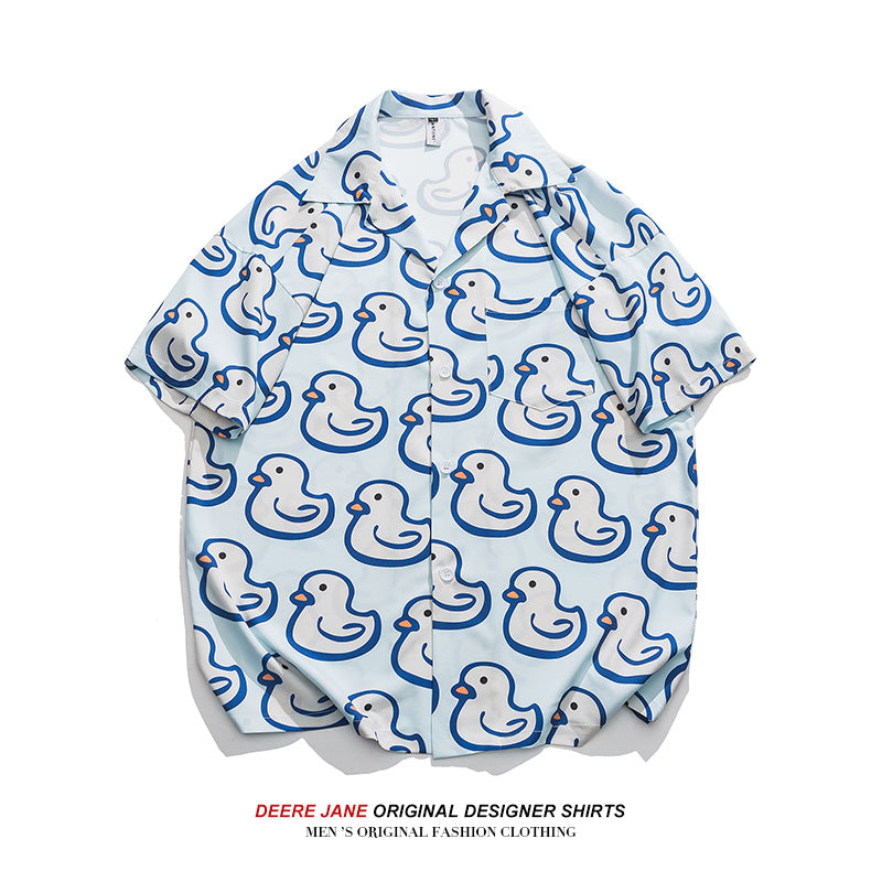 Men Shirts Short Sleeve Shirt Baby Boy and Girl Summer Loose Leisure All-Matching
