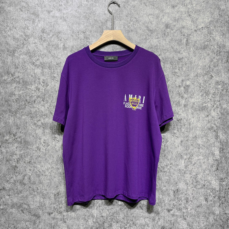 Amiri T Shirt Letter Print Casual Hip Hop Short Sleeve T-shirt