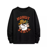 Cactus Claus Graphic Hoodie Women Loose Sweatshirt