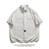 Men Shirts Summer Short Sleeve Men Loose Casual Jacket