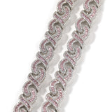 Chains Hip Hop 12mm Cuban Necklace Colored Ladder Zircon Necklace St. Valentine's Spectrum