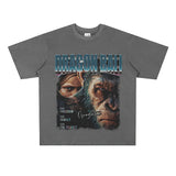 Film Star T Shirt Cotton Loose Nostalgic Short Sleeve American Retro Fashion Printed Design T-shirt for Men