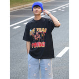 Basket Ball Star T Shirt Trae Young Washed Distressed Printed American T-shirt Loose Retro