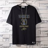 Basketball Sports T Shirt Summer Warriors Curry 30 Student Basketball Sports Breathable Short Sleeve T-Shirt Men