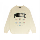 Purple Brand Long Sleeve T-Shirt Fashion Loose Long Sleeve Top