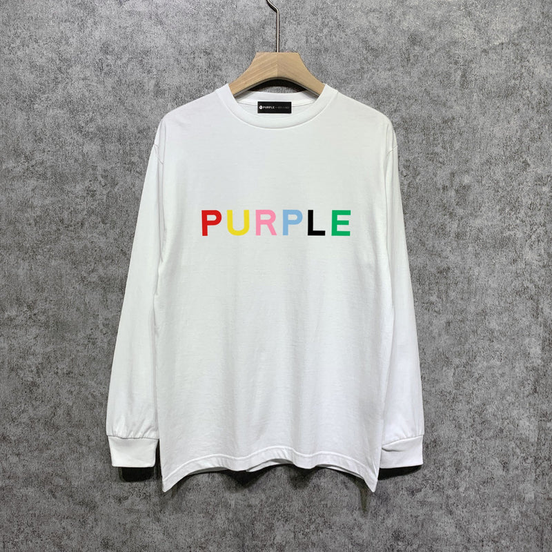 Purple Brand Long Sleeve T-Shirt Fashion Loose Long Sleeve Top