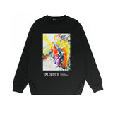 Purple Brand Long Sleeve T-Shirt Fashion Loose Long Sleeve Top