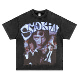 Film Star T Shirt Cotton Short Sleeve Loose round Neck Retro Design T-shirt