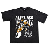 Basket Ball Star T Shirt Dejounte Murray Washed Distressed Printed T-shirt Retro Short Sleeve Cotton