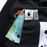 Ow Jacket Yellow Embroidery Cotton-Padded Jacket for Men and Women