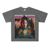 Film Star T Shirt Vintage American Street Printed round Neck T-shirt for Men and Women