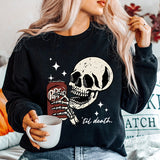 Skull Print Sweatshirt Halloween Sweatshirts Long Sleeve