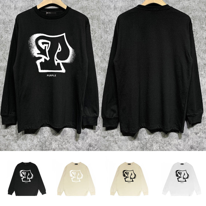 Purple Brand Long Sleeve T-Shirt Fashion Loose Long Sleeve Top
