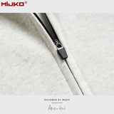 MIJKO Mens Jacket Cardigan Grey Cotton Jacket