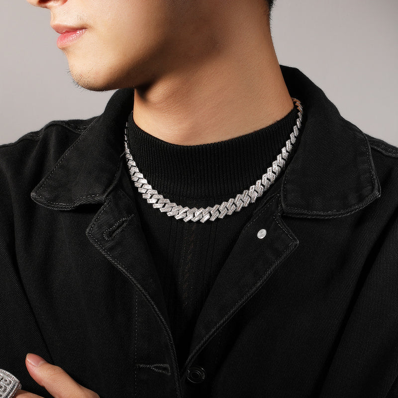 Chains Cuban Chain 12mmT Square Zircon Spectrum St. Valentine's