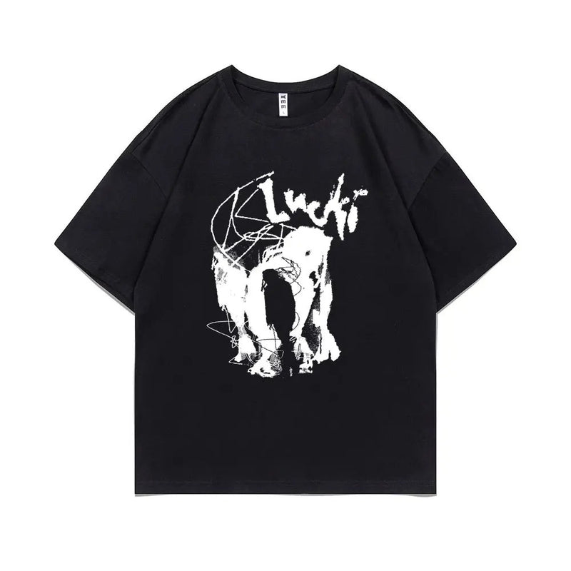 Rapper Lucki Shadow Print Tshirt Men Women Fashion Casual