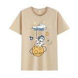 Basketball Sports T Shirt Short Sleeve T-Shirt Male Astronaut Loose Student