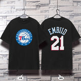 Basketball Sports T Shirt Basketball Sports Philadelphia 76ers Harden No. 1 Training Wear Korean Style Student Loose