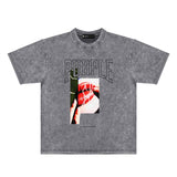 Purple Brand Distressed T Shirts Short Sleeve