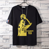 Basketball Sports T Shirt Nba Basketball Clothes James Printed Short Sleeve T-Shirt Men'S Cotton Loose