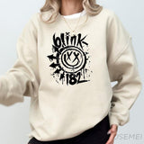 Vintage Blink Round Neck Smile Face Sweatshir