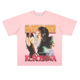 Film Star T Shirt Loose Heavy Retro Street Cotton T-shirt for Men and Women