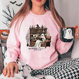 Halloween Born To Work Print Sweatshirt