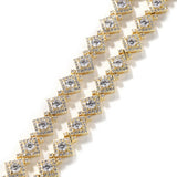 Chains Hip Hop Necklace Vintage Square Zircon Spectrum St. Valentine's