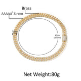 Chains 12mm Cuban Chain Copper Inlaid Zircon Men's Necklace Royalty Far East