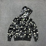 Bape Hoodie Zip-Up Cardigan Iridescent Glow Hoodie